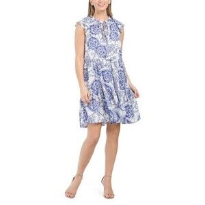 Tommy Hilfiger Womens Dress Paisley Medallion Chiffon Mini Size 14